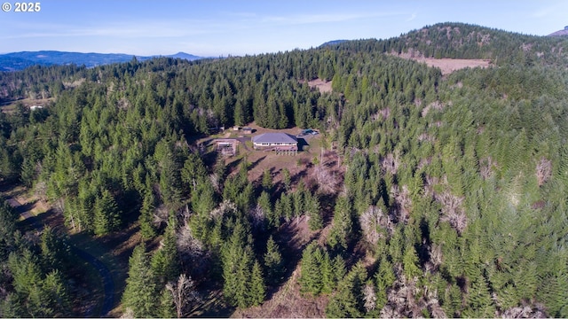 drone / aerial view with a mountain view