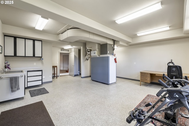 interior space featuring sink