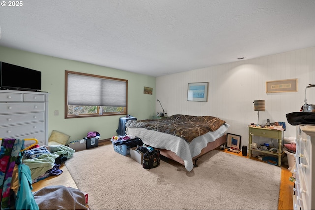 bedroom with a textured ceiling