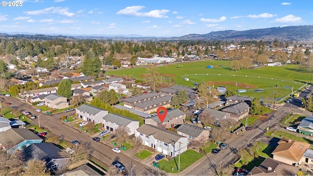 bird's eye view featuring a residential view