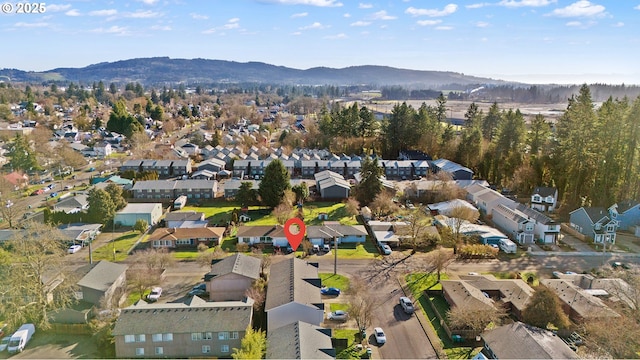 aerial view with a residential view and a mountain view