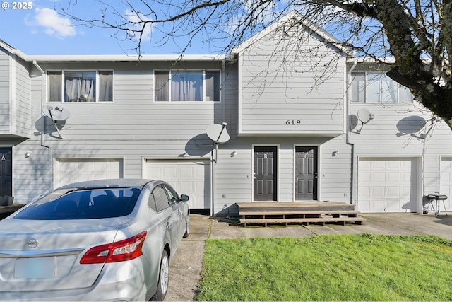 view of property featuring a garage