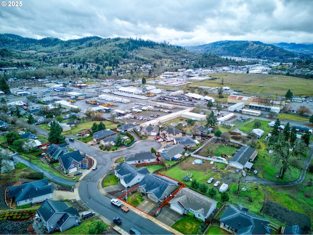 aerial view featuring a mountain view