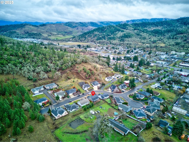 aerial view featuring a mountain view