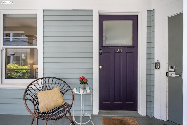view of doorway to property