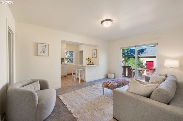 3636 NE 63rd Ave, Portland, OR 97213 - living room featuring plenty of natural light, baseboards, and light colored carpet