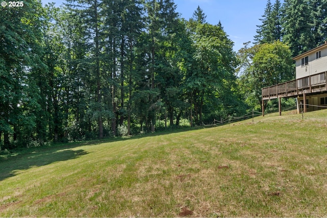 28410 S Beavercreek Rd, Mulino, OR 97042 - view of grassy yard with a wooden deck