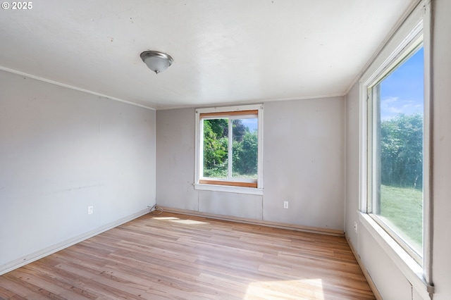 173 N Seneca Rd, Eugene, OR 97402 - empty room featuring light wood-type flooring, plenty of natural light, and ornamental molding