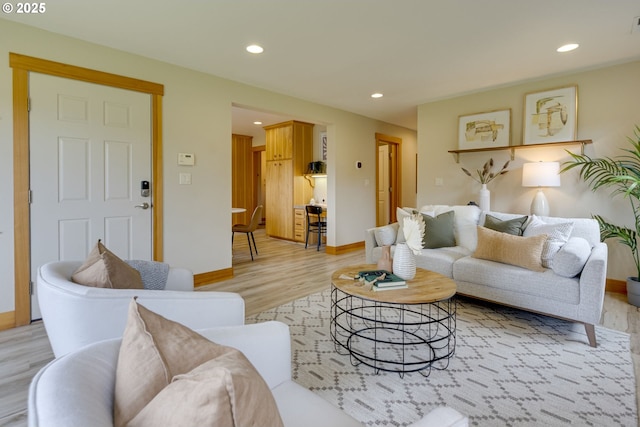 5818 SW Boundary St, Portland, OR 97221 - living area featuring light wood-type flooring, recessed lighting, and baseboards