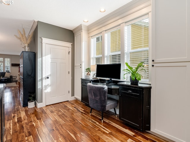 office area featuring light wood-type flooring