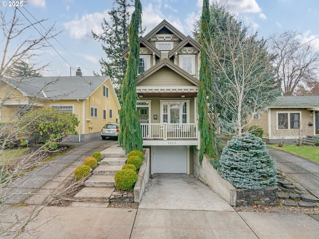 view of front of house with a garage