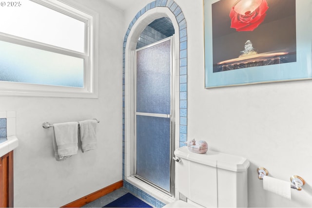 26011 S Morgan Rd, Estacada, OR 97023 - bathroom featuring toilet, a stall shower, and vanity