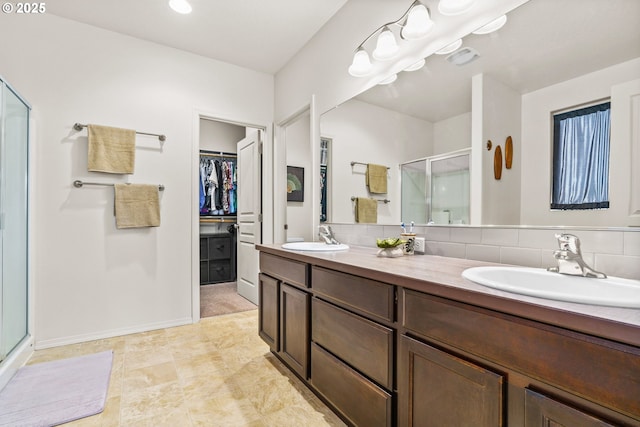 5739 Donohoe Ave, Eugene, OR 97402 - full bath with a stall shower, double vanity, and a walk in closet