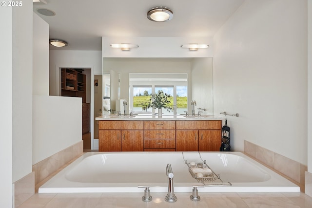 14569 NW Larson Rd Unit 13, Portland, OR 97231 - bathroom with a garden tub and double vanity