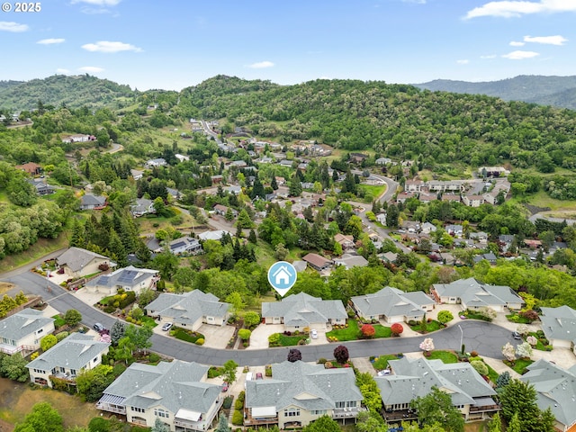 bird's eye view with a mountain view and a residential view