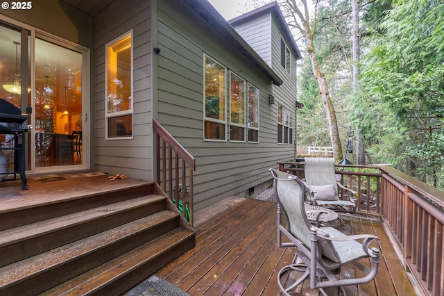view of wooden deck