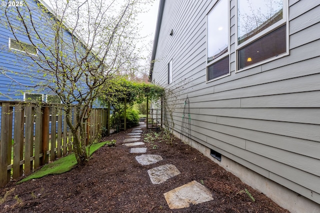 exterior space featuring fence