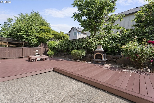 3504 NE Garfield St, Camas, WA 98607 - wooden terrace with exterior fireplace