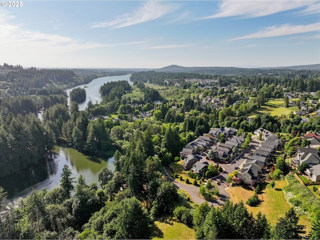 915 NE 36th Ave, Camas, WA 98607 - aerial perspective of suburban area featuring a nearby body of water and a forest