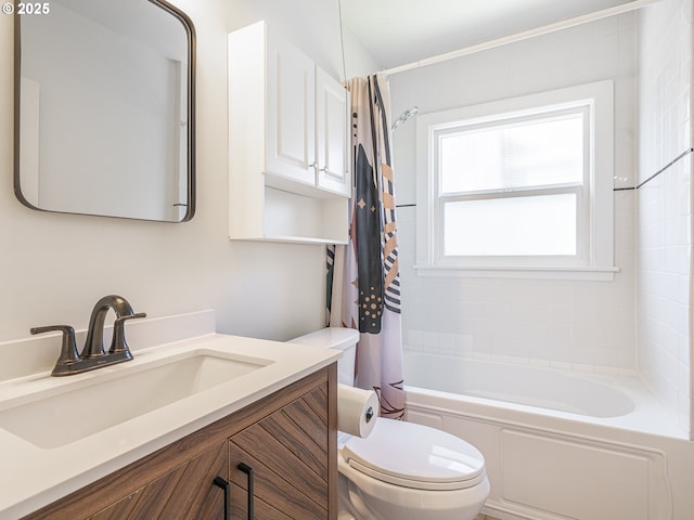 3310 NE 70th Ave, Portland, OR 97213 - bathroom featuring toilet, shower / tub combo, and vanity