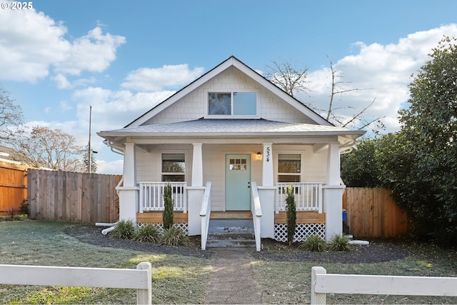 bungalow-style house featuring a porch