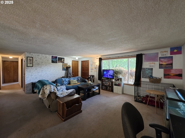 4545 Ridenour St, Roseburg, OR 97470 - living area featuring carpet floors and a textured ceiling