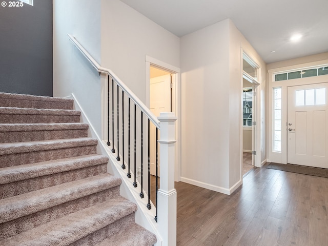 6820 N 89th Loop, Camas, WA 98607 - entrance foyer featuring wood finished floors and stairway