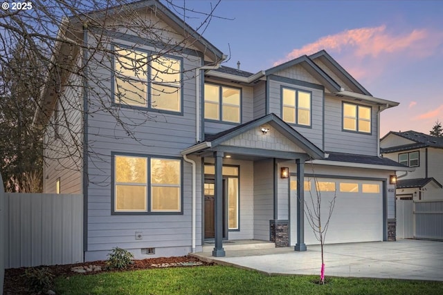 view of front of home featuring a garage