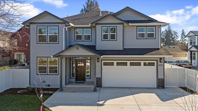 view of front facade with a garage