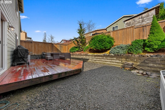15574 Bachelor Ave, Sandy, OR 97055 - deck featuring a grill and a fenced backyard