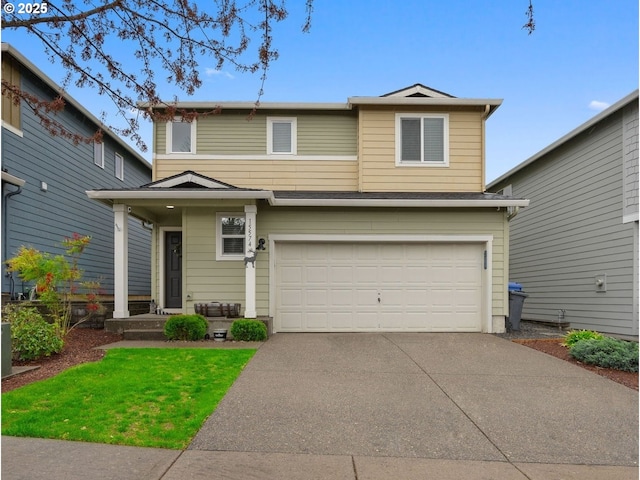 15574 Bachelor Ave, Sandy, OR 97055 - traditional home featuring driveway, an attached garage, and a front lawn
