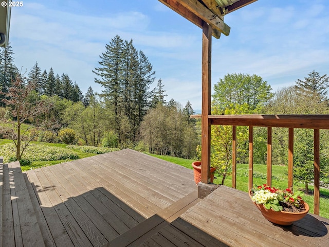 6229 NW Skyline Blvd, Portland, OR 97229 - wooden terrace featuring a lawn
