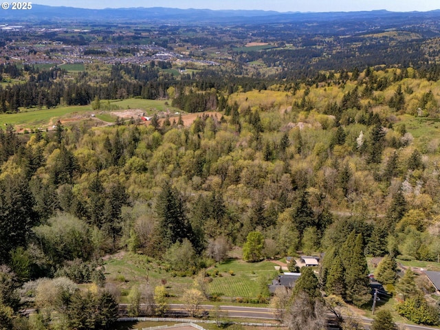 6229 NW Skyline Blvd, Portland, OR 97229 - aerial view featuring a view of trees and a mountain view
