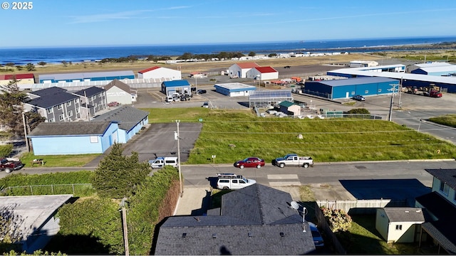 aerial view of a nearby body of water