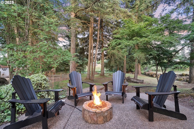 11712 Finnegans Way, Oregon City, OR 97045 - view of patio with an outdoor fire pit