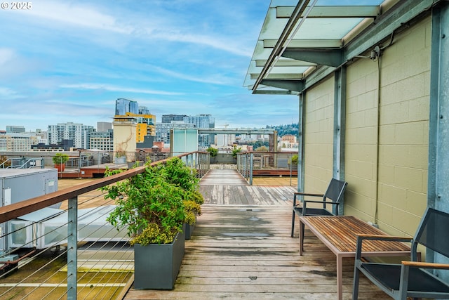 balcony with a city view