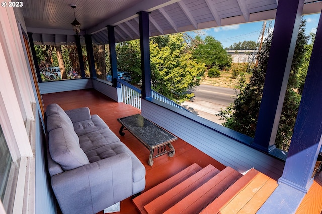 exterior space featuring covered porch