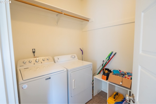 washroom with laundry area and separate washer and dryer