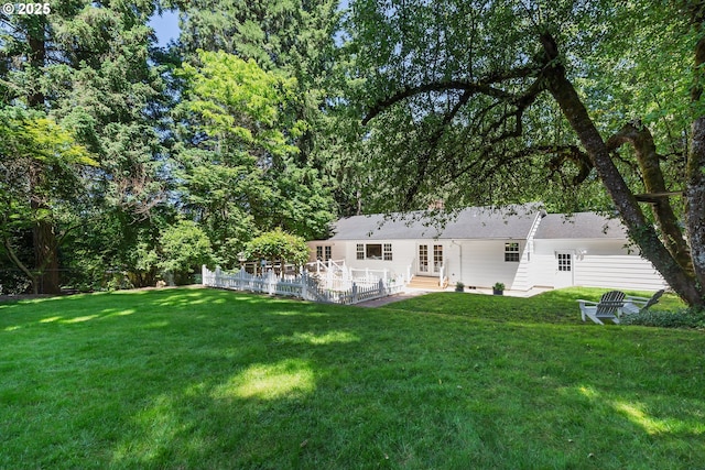 17243 Fernwood Dr, Lake Oswego, OR 97034 - rear view of property with french doors and a patio area