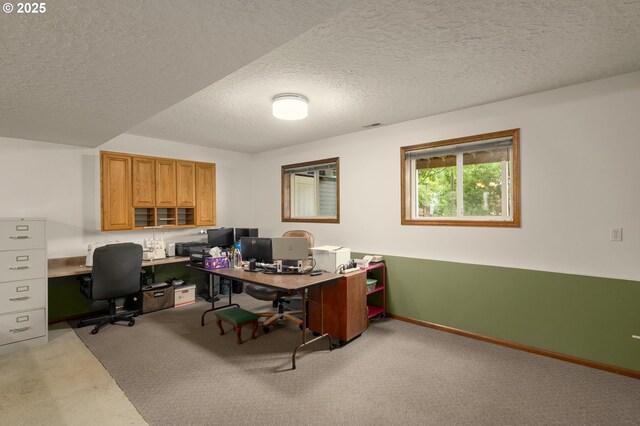 1415 SE 52nd Ave, Hillsboro, OR 97123 - home office featuring light carpet, a textured ceiling, and baseboards