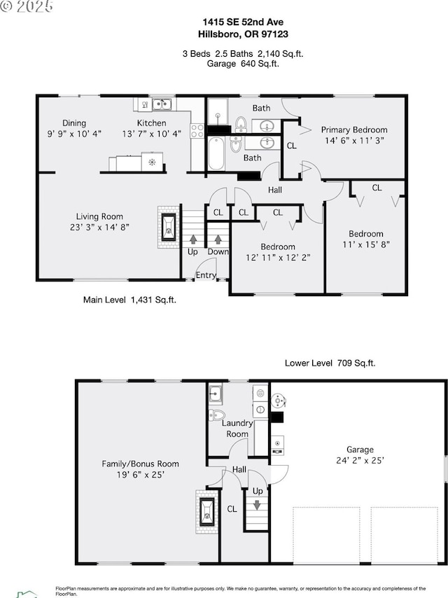 1415 SE 52nd Ave, Hillsboro, OR 97123 - property floor plan