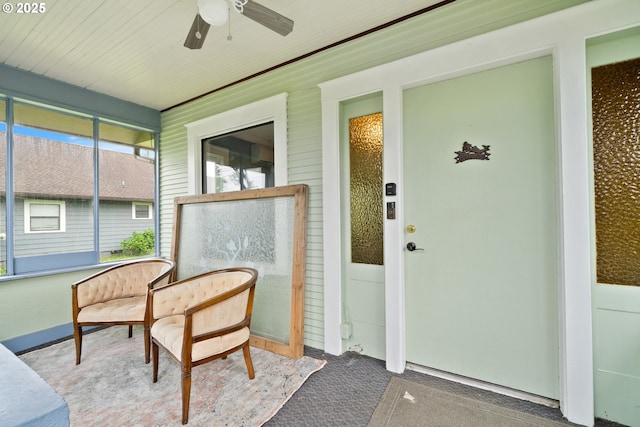 1006 Stillwell Ave, Tillamook, OR 97141 - entrance to property with ceiling fan and covered porch