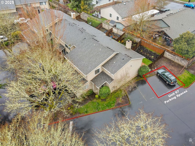 bird's eye view with a residential view