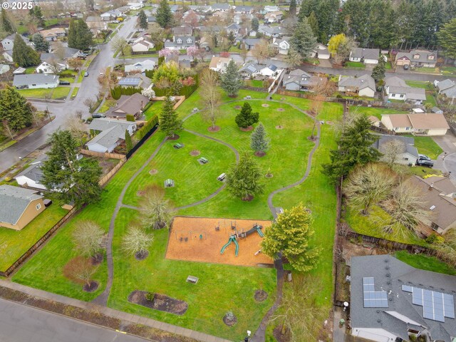 aerial view with a residential view