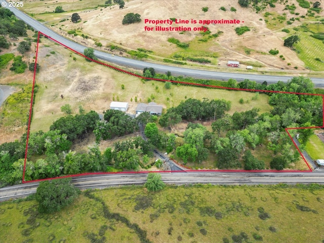 445 Hatfield Dr, Roseburg, OR 97470 - overview of rural landscape featuring property parcel outlined