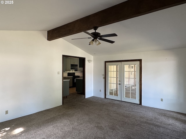 404 NE High St, Goldendale, WA 98620 - spare room featuring french doors, dark carpet, and ceiling fan