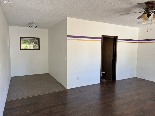 404 NE High St, Goldendale, WA 98620 - empty room featuring a ceiling fan, wood finished floors, and a textured ceiling