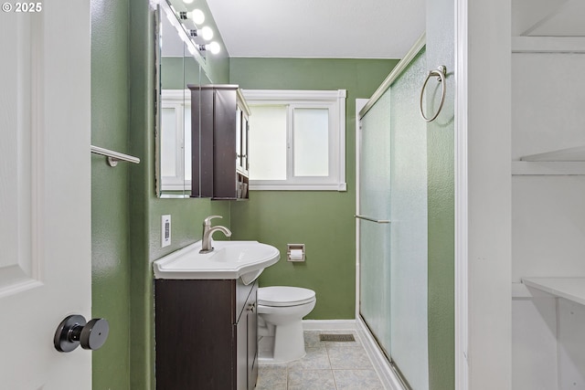 16880 Tracy Ave, Lake Oswego, OR 97035 - full bath with vanity, a stall shower, and tile patterned floors