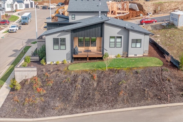 3653 Maidenhair Pl S, Salem, OR 97302 - back of house with board and batten siding, roof with shingles, and a residential view