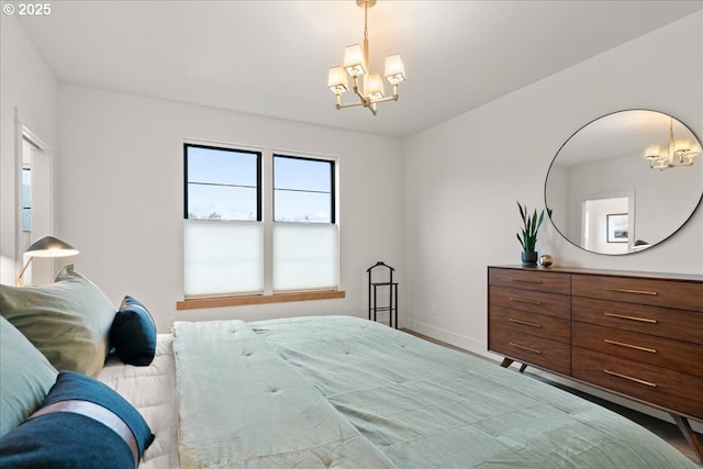3653 Maidenhair Pl S, Salem, OR 97302 - bedroom with baseboards and a notable chandelier